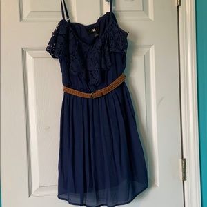 Navy dress with belt